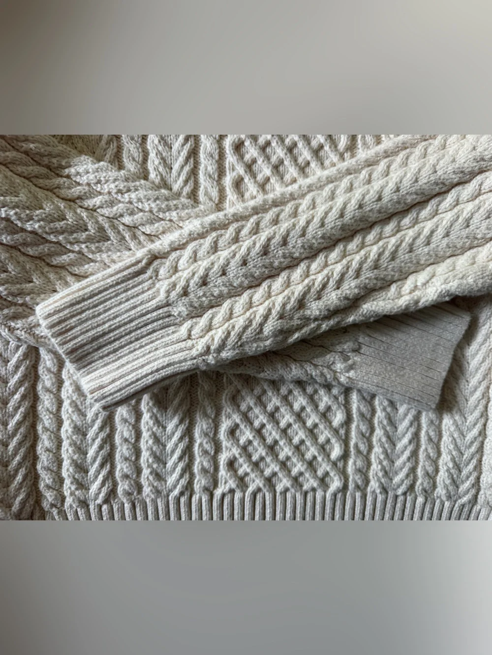 J. Crew Cream Cable-Knit Crewneck Sweater